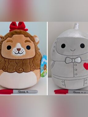 BUNDLE 8" Wizard of Oz Lion & Tin Man Squishmallows 85th Anniversary Collab NWT